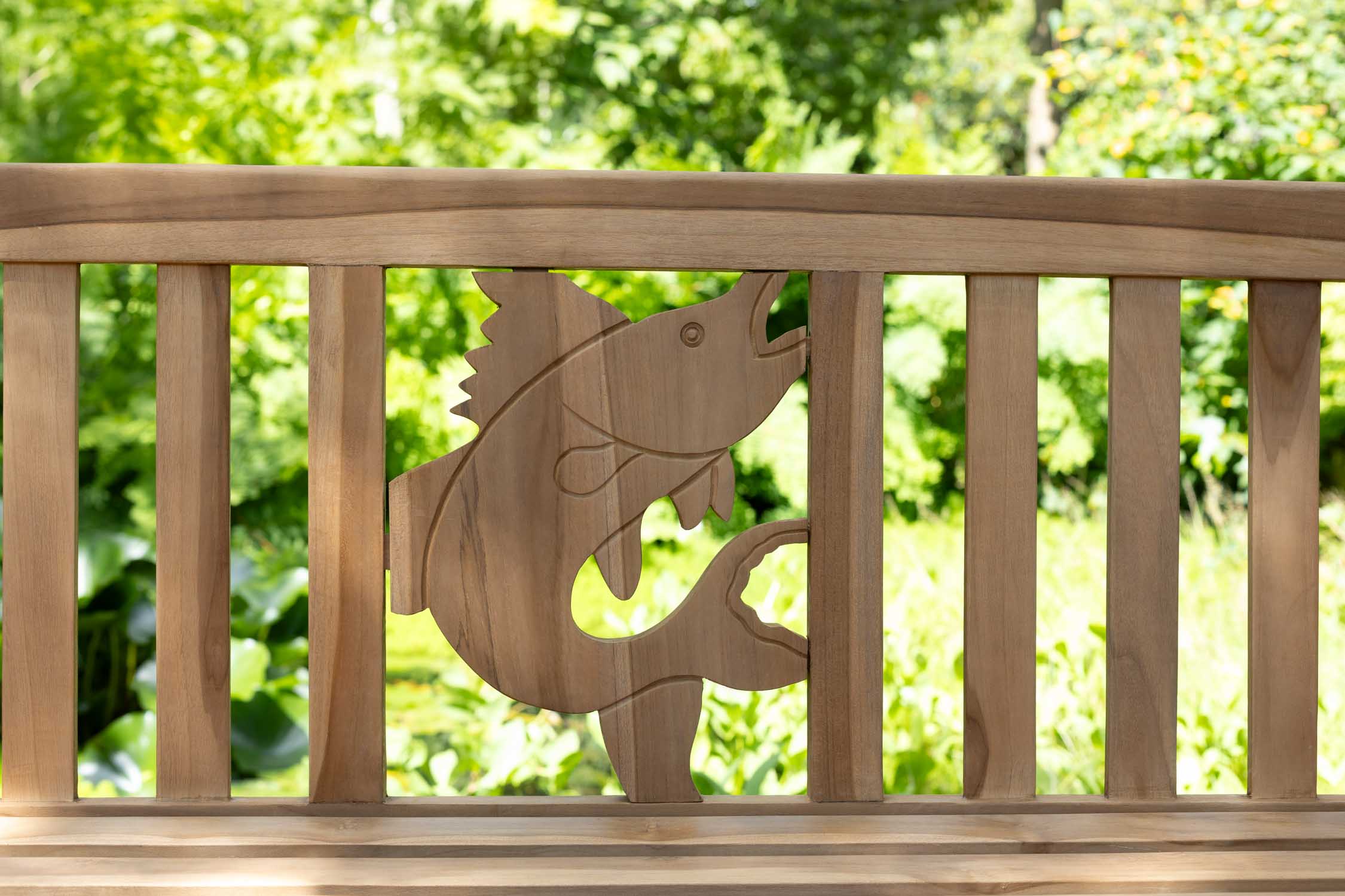 Gartenbank Fisch Teak 120 cm Braun